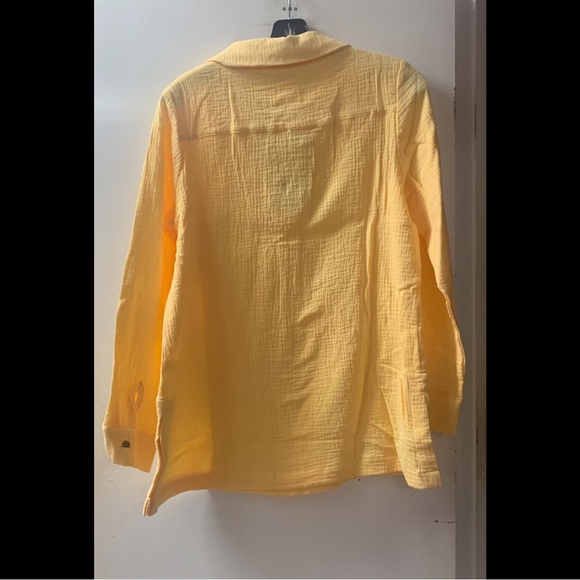 🆕Yellow-Bubble Gauze Shirt with Collar - Picture 2 of 4